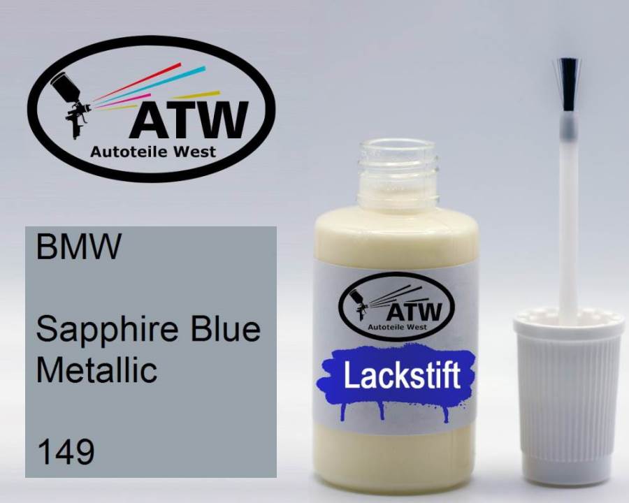 BMW, Sapphire Blue Metallic, 149: 20ml Lackstift, von ATW Autoteile West.